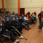 Trabajadores de los cielos abiertos, en una asamblea anterior, en Fabero.