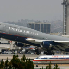 Un avión de United Airlines, en Los Ángeles.