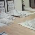 Los trabajadores del Hospital durante una de las noches de encierro