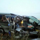 Accidente de tráfico en la A-35,a la altura de Moixent (Valencia), en el que murieron dos personas y otras seis resultaron heridas, durante la operación especial de tráfico de Navidad.