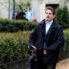 Oriol Pujol Ferrusola, al llegar a la Audiencia Nacional para declarar por la fortuna oculta en Andorra.