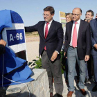 Fernando Martínez Maíllo, Rafael Catalá, Ruiz Medrano, Jorge Urracho y Antonio Vázquez, ayer en la primera piedra.