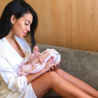 Giorgina Rodríguez, con su bebé en una imagen que colgó en su Instragram.