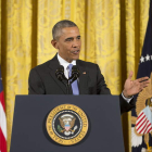 El presidente Barack Obama durante la rueda de prensa que ofreció en la Casa Blanca.