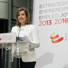 La ministra de Empleo, Fátima Báñez, durante un acto de la Estrategia de Emprendimiento.