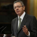 El ministro de Justicia, Alberto Ruiz-Gallardón, en el Congreso.