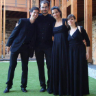 Los integrantes del cuarteto en las instalaciones del castillo de Ponferrada.