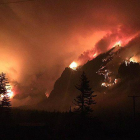Aspecto del incendio provocado por el menor de 15 años y que calcinó más de 4.000 herctáreas en el cañón del río Columbia (Oregón, EEUU).