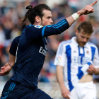 Bale celebra el gol de la victoria del Madrid frente a la Real en Anoeta. JUAN HERRERO