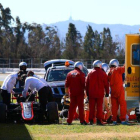 Fernando Alonso, recibe asistencia médica tras el accidente