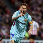 Messi festeja su gol en San Mamés.