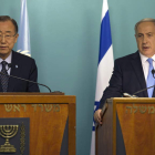 Ban Ki-moon y Benjamín Netanyahu.