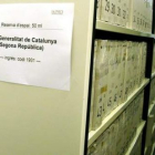 Algunos de los fondos salidos del archivo de Salamanca y entregados a la Generalitat.