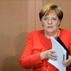 Merkel, tras el Comsejo de Ministros de este miércoles.