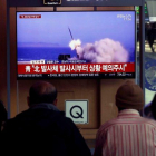 Transmisión del lanzamiento de una serie de proyectiles no identificados desde Corea del Norte.