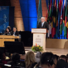 El ministro de Exteriores palestino, Riyad Al-Malki, durante la Asamblea de la Unesco.