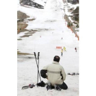 Eran pocos los esquiadores que ayer había en la estación del Alto Porma