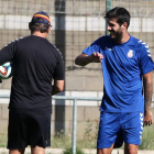 Dani Hedrera, durante el primer entrenamiento que efectuó la Cultural esta temporada.