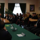 Ángel Hermida, en el transcurso de la charla en el Colegio Peñacorada.