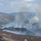 Estado del incendio ayer por la tarde. BRIF TABUYO DEL MONTE