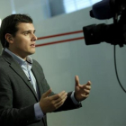 El líder de Ciudadanos, Albert Rivera, durante una entrevista en el Congreso.