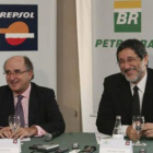 Brufau y Gabrielli, en la rueda de prensa de ayer en Brasil.