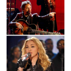 Bruce Springsteen abre hoy en Sevilla un verano plagado de grandes conciertos. Debajo, Madonna, que actuará en Barcelona.