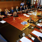 El consejo de administración de Caja España, reunido ayer en Botines para ratificar la fusión