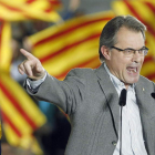 Artur Mas ayer, en el acto central de campaña electoral celebrado en Barcelona.