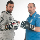 Jonatan Rodríguez y su entrenador Alfredo Arrojo.