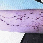 Ballena dibujada en un brazo con una cuchilla.