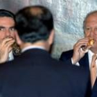 José María Aznar y Ricardo Lagos, ayer en el almuerzo celebrado en el Palacio de la Moneda