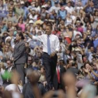El candidato demócrata a la presidencia de Estados Unidos, Barack Obama, durante un mitin en Tampa