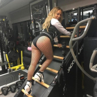 Mariah Carey, en la imagen que ha colgado en las redes sociales: con tacones en el gimnasio.