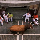 Encierro con toros de Miura.