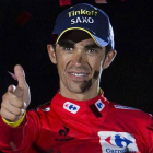 Alberto Contador, en Santiago de Compostela, tras ganar la Vuelta a España 2014.