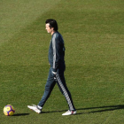 Santiago Solari durante el entrenamiento de este viernes del Madrid.