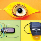 Tres imágenes con las que Santaolalla consigue que el espectador imagine un ojo, una araña o un súper héroe a partir de objetos sencillos. SANTAOLALLA