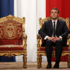 Macron durante los actos de su toma de posesión en París.