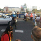 Lugar del accidente, en la rotonda de Villaobispo.