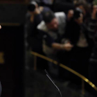 El presidente del Gobierno, Mariano Rajoy, al inicio de su intervención en su primer debate sobre el estado de la nación al frente del Ejecutivo, una cita ensombrecida por los casos de corrupción