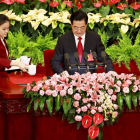 El presidente chino, en un momento del discurso de apertura.