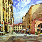 Detalle de una de las obras de la exposición del artista José Olive. DL