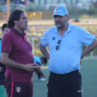 Rafael Carmona, del Atlético, y Manolo Díaz, presidente de la Peña. DL