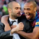 Thierry Henry y Pep Guardiola /