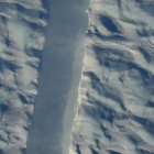 Imagen de la nueva grieta descubierta en un glaciar de Groenlandia.