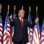 Donald Trump, durante su discurso de aceptación de la nominación republicana, en la convención de Cleveland.