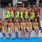 Las gimnastas del Club Ritmo en el campeonato de España.