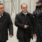 Los exconsellers Josep Rull (izquierda) y Jordi Turull, el pasado marzo, cuando acudieron a declarar en el Tribunal Supremo. /