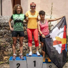 Podio femenino de la San Lorenzo Trail. MIGUEL CARBALLO